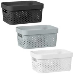 B&M Medium Rectangular Spot Storage Basket - White 5 B&M Medium Rectangular Spot Storage Basket - White -Cozy Living Home Store 384229 384230 384302 rectangular medium spot basket grey 1
