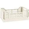 Midi Stacking Fold Flat Crate 30.6 X 20.5 X 12.6cm - Cream 1 Midi Stacking Fold Flat Crate 30.6 X 20.5 X 12.6cm - Cream -Cozy Living Home Store 384974 home essentials midi stacking fold flat crate cream 2
