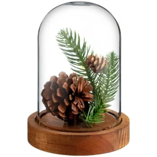 B&M Pine Cone Arrangement In Cloche 3 B&M Pine Cone Arrangement In Cloche