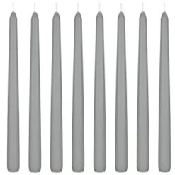 Tapered Candles 8pk - Grey -Cozy Living Home Store 387716 8pk tapered candles grey 2