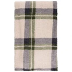 Simply Everyday Check Sherpa Throw - Green -Cozy Living Home Store 388700 green check sherpa throw 2
