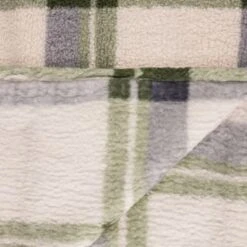 Simply Everyday Check Sherpa Throw - Green -Cozy Living Home Store 388700 green check sherpa throw 4
