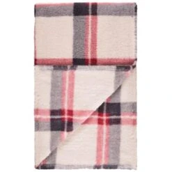 Simply Everyday Check Sherpa Throw - Red 8 Simply Everyday Check Sherpa Throw - Red -Cozy Living Home Store 388703 red check sherpa throw 3