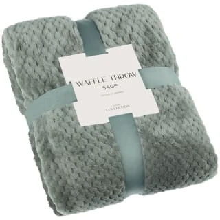 B&M Waffle Throw - Sage 3 B&M Waffle Throw - Sage