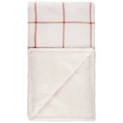 B&M Winston Check Sherpa Throw - White -Cozy Living Home Store 388854 winston check throw with sherpa 3