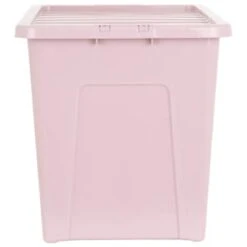 B&M Storage Box With Lid 80L - Dusty Pink -Cozy Living Home Store 391383 dusty pink 80l storage box and lid 2
