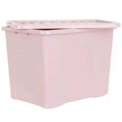 B&M Storage Box With Lid 80L - Dusty Pink -Cozy Living Home Store 391383 dusty pink 80l storage box and lid 4