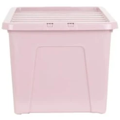 B&M Storage Box With Lid 60L - Dusty Pink -Cozy Living Home Store 391389 dusty pink 60l storage box 2