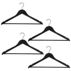 B&M Matt Black Wooden Hangers 4pk -Cozy Living Home Store 392148 4pk matte black wooden hangers 2