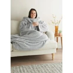 Home Essentials Teddy TV Blanket - Silver -Cozy Living Home Store 393423 home essentials teddy tv blanket silver