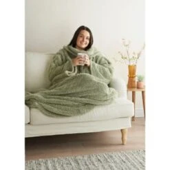 Home Essentials Teddy TV Blanket - Sage -Cozy Living Home Store 393430 home essentials teddy tv blanket sage