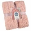 B&M Simply Two Tone Teddy Throw - Blush -Cozy Living Home Store 394927 simply plain teddy throw blush