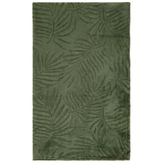 Large Leaf Embossed Green Throw 5 Large Leaf Embossed Green Throw - Image 3