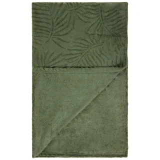 Large Leaf Embossed Green Throw 4 Large Leaf Embossed Green Throw - Image 2
