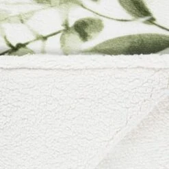 Winston Green Leaf Sherpa Throw -Cozy Living Home Store 394948 winston leaf sherpa throw green 3
