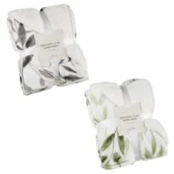 Winston Mono Leaf Sherpa Throw -Cozy Living Home Store 394976 394948 winston leaf sherpa throw group