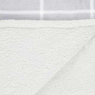 Winston Grey Check Sherpa Throw 6 Winston Grey Check Sherpa Throw - Image 4