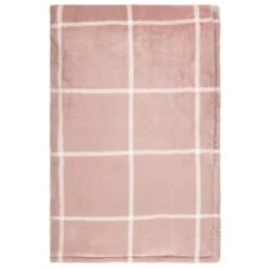Winston Blush Sherpa Check Throw -Cozy Living Home Store 394980 winston check throw blush 3