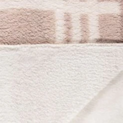 B&M Check Sherpa Throw - Natural -Cozy Living Home Store 394999 check sherpa throw natural 3