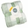 Simply Sage & Gingham Polar Fleece Throw 2pk -Cozy Living Home Store 395026 simply super soft throws 2pk sage gingham