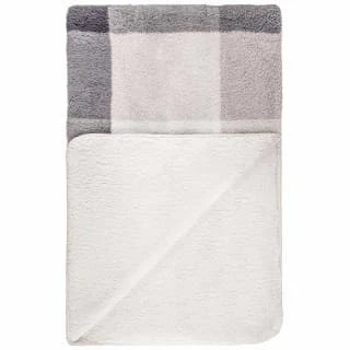 Grey Check Sherpa Throw 4 Grey Check Sherpa Throw - Image 2