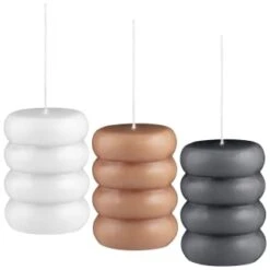 B&M Ribbed Pillar Candle - Brown -Cozy Living Home Store 395415 shaped pillar candle