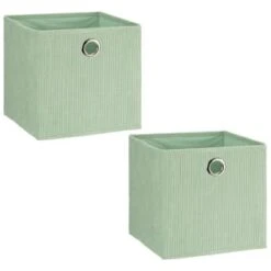 Lokken Cord Storage Cubes 2pk - Sage -Cozy Living Home Store 395812 2pk lokken storage cubes sage 4