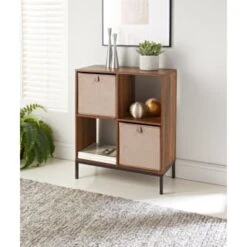 Lokken Velvet Storage Cubes 2pk - Mushroom -Cozy Living Home Store 395837 2pk velvet lokken storage cubes mushroom 2