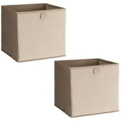 Lokken Velvet Storage Cubes 2pk - Mushroom -Cozy Living Home Store 395837 2pk velvet lokken storage cubes mushroom 3