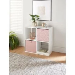 Lokken Printed Storage Cubes 2pk - Pink Diamond -Cozy Living Home Store 395838 2pk printed lokken storage cubes pink diamond
