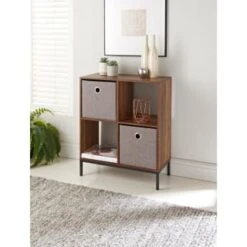 Lokken Linen Storage Cubes 2pk - Grey -Cozy Living Home Store 395851 2pk linen lokken storage cubes grey