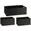 B&M Caen Set Of 3 Paper Rope Baskets - Black -Cozy Living Home Store 395869 caen set of 3 paper rope baskets black 2