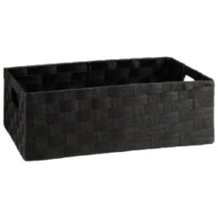 B&M Caen Set Of 3 Paper Rope Baskets - Black -Cozy Living Home Store 395869 caen set of 3 paper rope baskets black 3