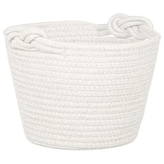 B&M Cara Rope Basket With Handle - White 3 B&M Cara Rope Basket With Handle - White
