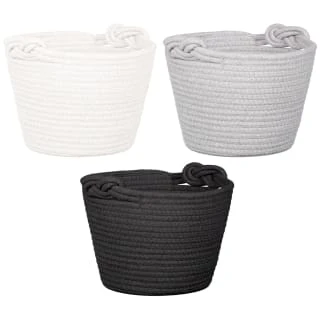 B&M Cara Rope Basket With Handle - White 4 B&M Cara Rope Basket With Handle - White - Image 2