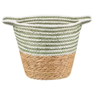 B&M Stripe Top Basket With Handle - Green 2 B&M Stripe Top Basket With Handle - Green