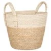 B&M White Bottom 2 Tone Wicker Basket 1 B&M White Bottom 2 Tone Wicker Basket -Cozy Living Home Store 395896 2 tone wicker basket
