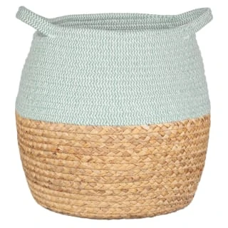 B&M Rope & Wicker Belly Basket - Green 3 B&M Rope & Wicker Belly Basket - Green