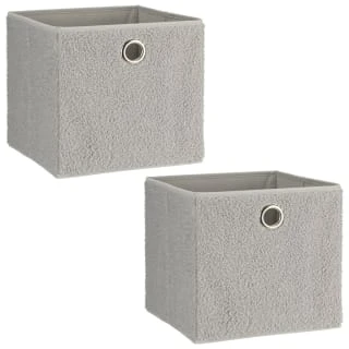 Lokken Teddy Storage Cubes 2pk - Grey 4 Lokken Teddy Storage Cubes 2pk - Grey - Image 2