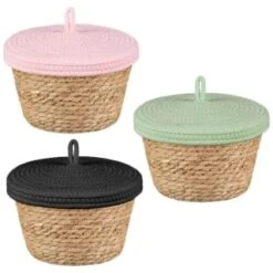 B&M Kendall Basket With Lid - Green -Cozy Living Home Store 395974 395975 395976 kendall basket with lid group 1