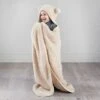 Simply Kids Hooded Sherpa Blanket - Natural -Cozy Living Home Store 400212 simply kids hooded sherpa blanket natural