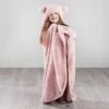Simply Kids Hooded Sherpa Blanket - Blush -Cozy Living Home Store 400215 simply kids hooded sherpa blanket blush